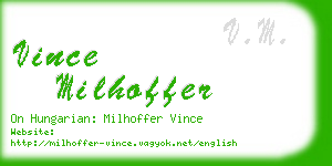 vince milhoffer business card